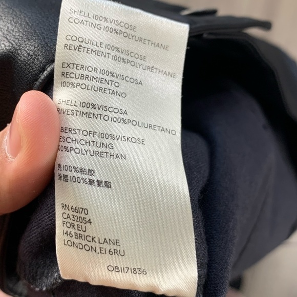 Free People Sasha Croped Kick Flare Faux Leather Pants Black Sz‎ 10 - Picture 11 of 12